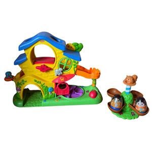 VTG Playskool Weebles Turn N Tumble Musical House Playset Squirrel Merry GoRound